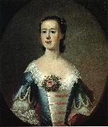 Jeremiah Theus Portrait of Mrs Spain oil painting artist